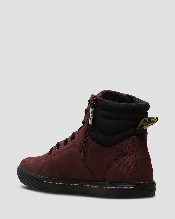 Dr Martens Dámské Kotníkové Boty Rozarya Canvas Černé Vínové, CZ-048329